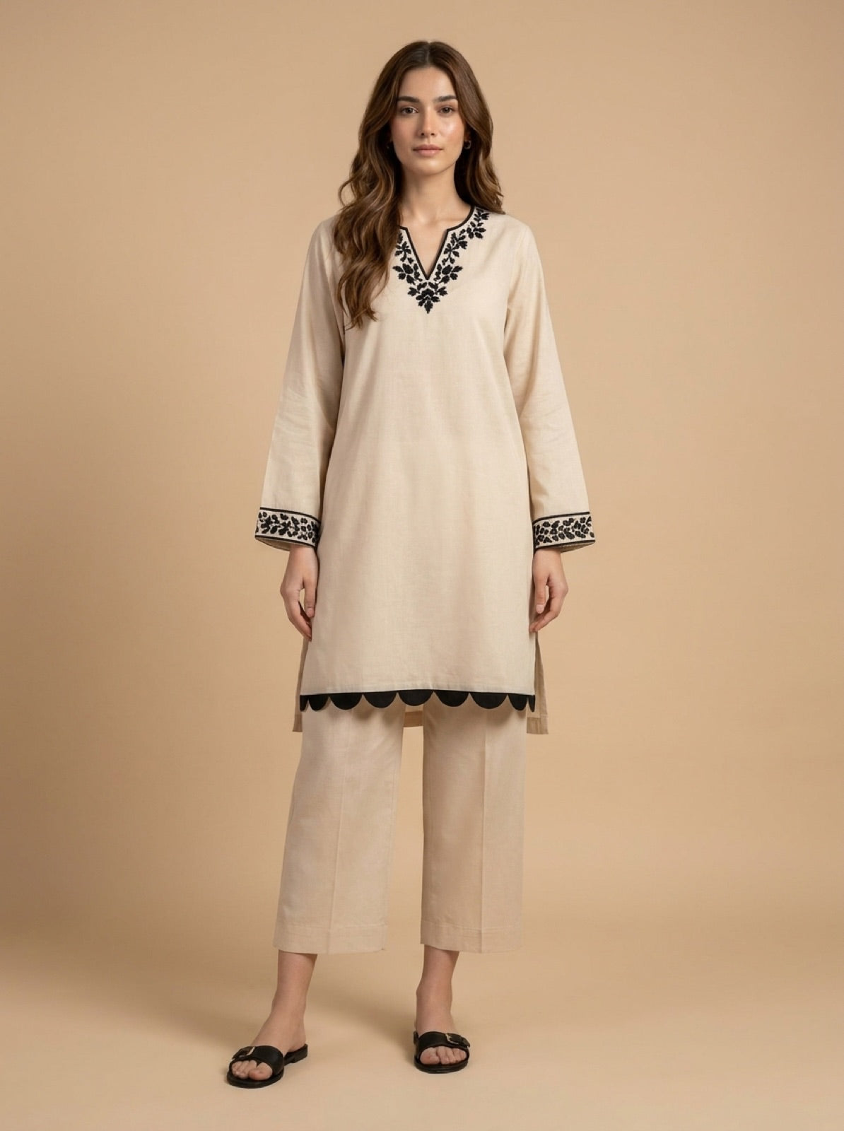 Sukoon Cream Kurta