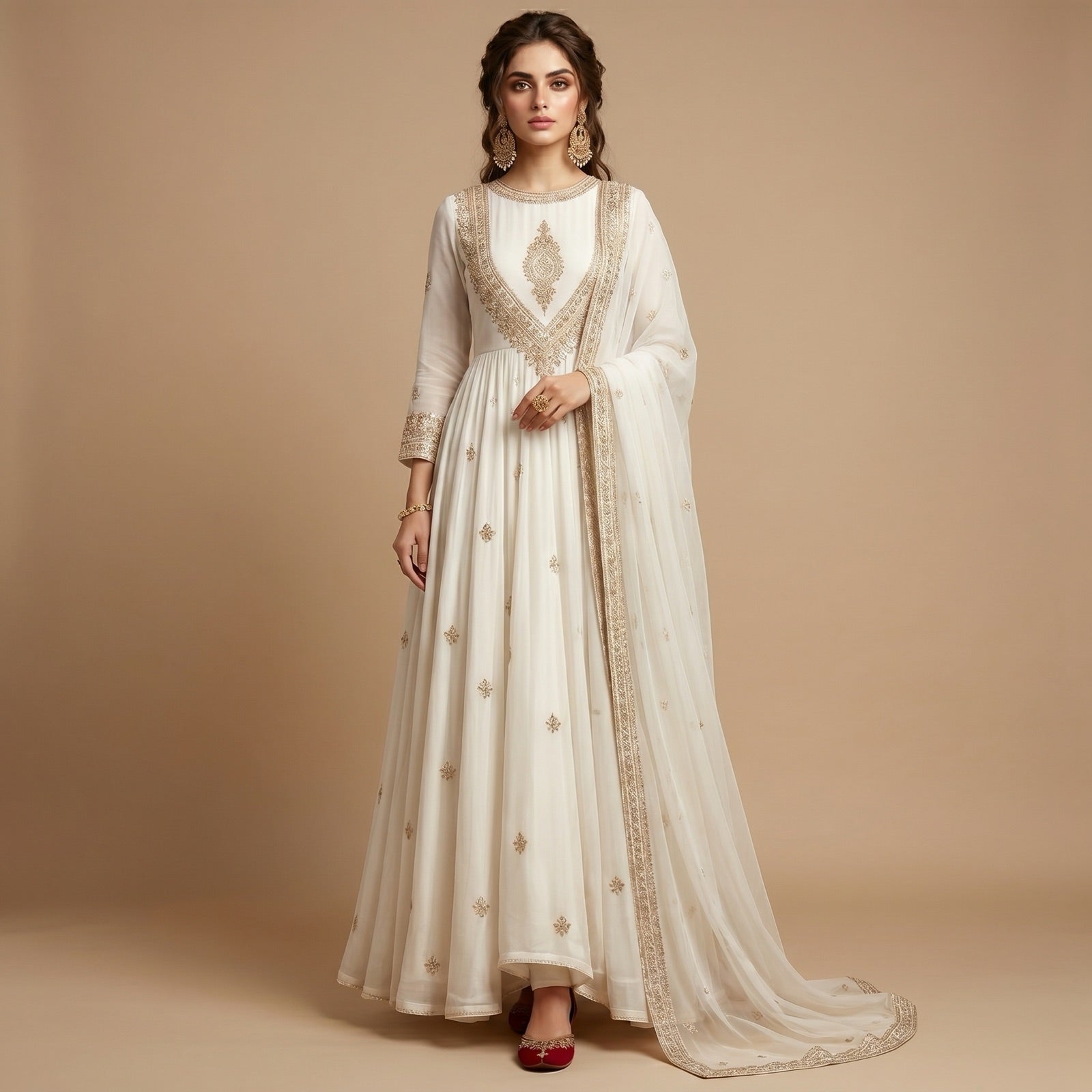 Parizaad White Anarkali