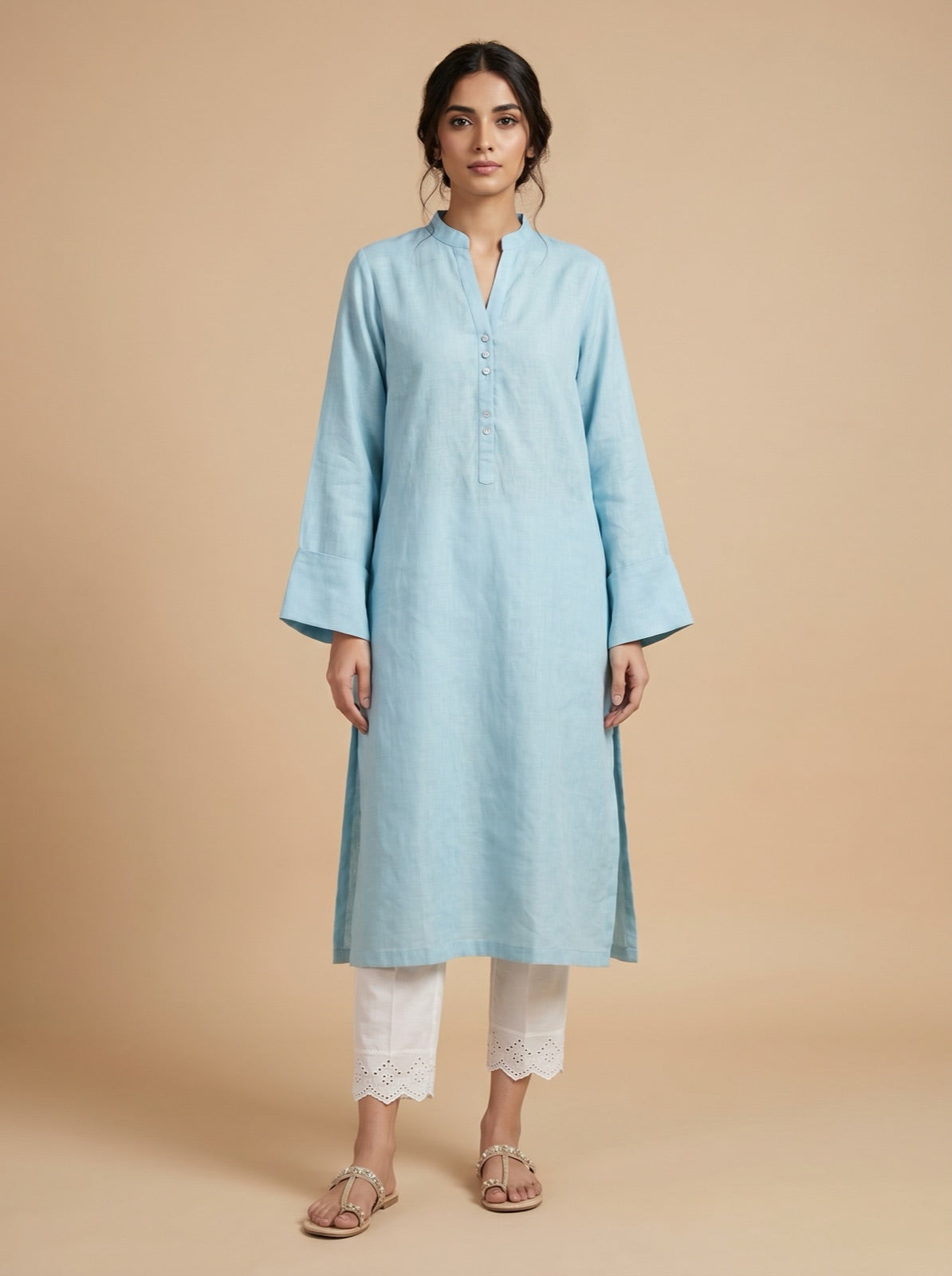 Firdaus Powder-Blue Kurta